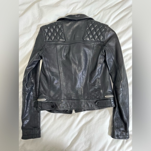 Allsaints Conroy Crinkled Leather Biker Jacket - Picture 2 of 3